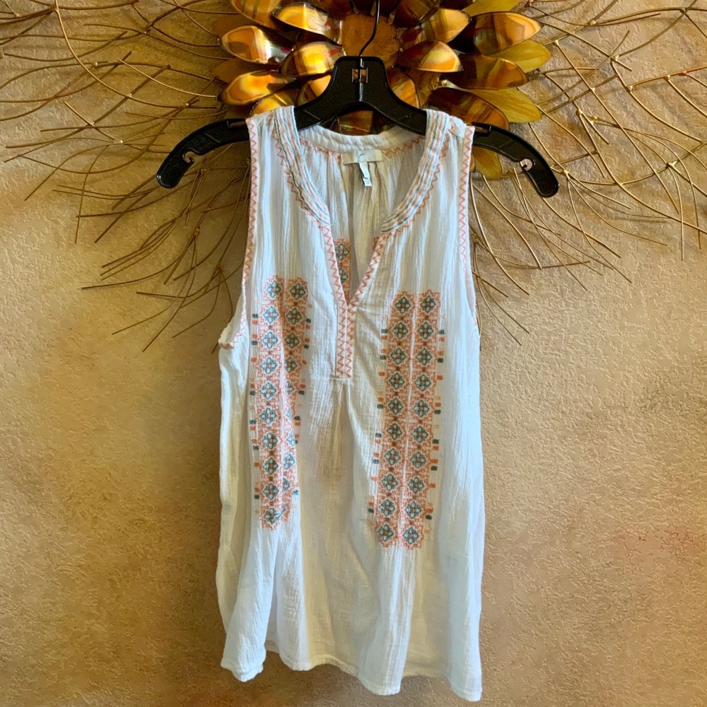 Joie, Size S, sleeveless top with embroidery